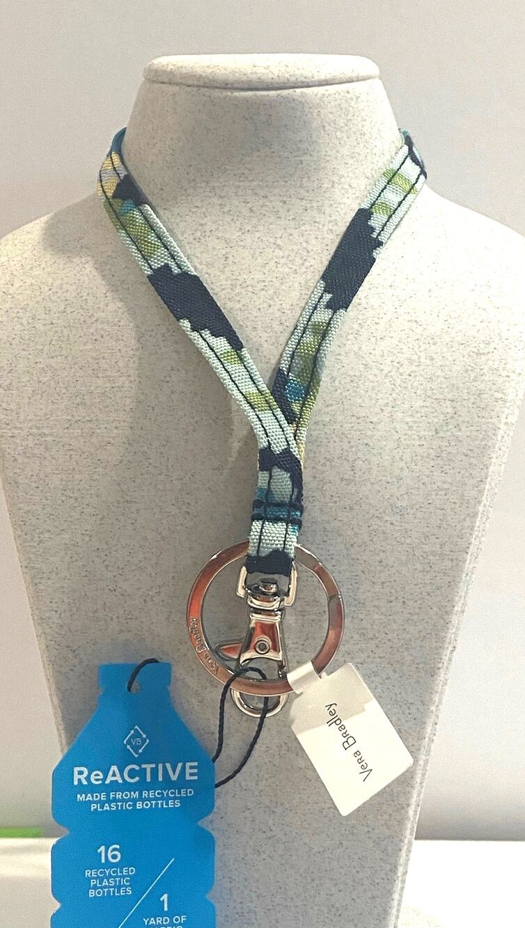Vera Bradley ReActive Lanyard in Happy Blooms Cross Stitch NWT